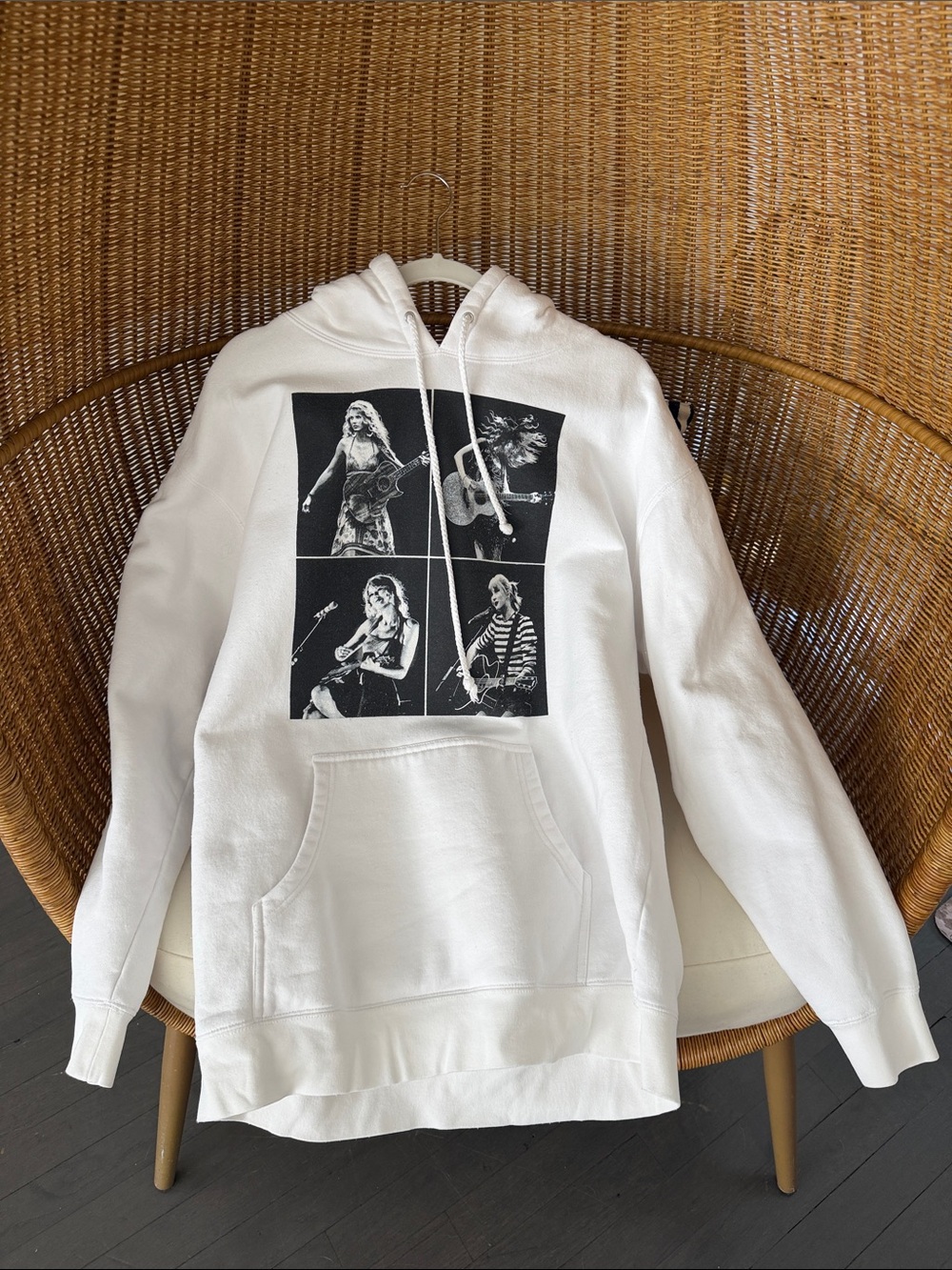 Taylor Swift White Graphic Hoodie Sweatshirt
